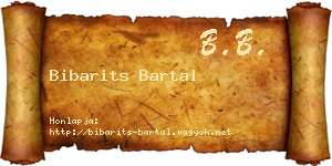 Bibarits Bartal névjegykártya